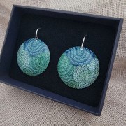 Earrings | Koorie Tales | Colour Season | Domed Earrings | Green | Large